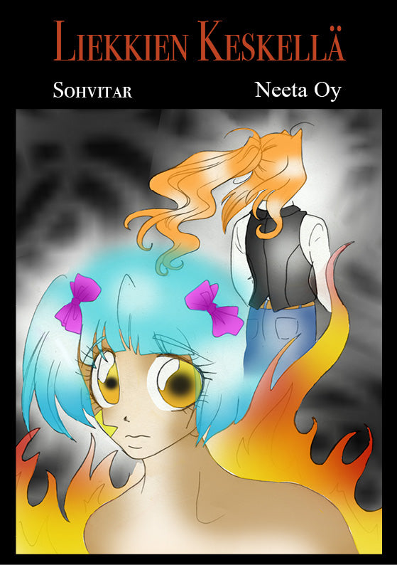 Nuori nainen, Mirva Loiva, seisoo varjoisessa koululuokassa, katse pelokkaana. Taustalla häämöttää karismaattinen mieshahmo, opettaja Kauno Rusan, jonka ilmeessä on ristiriitaista viehätysvoimaa ja uhkaa. Sivummalla luokkatoveri Onerva tarkkailee tilannetta kylmästi. Tunnelma on jännitteinen ja ahdistava, vihjaten vallankäyttöön, pelkoon ja petokseen. e-kirja PDF EPUB digitaalinen sarjakuva originaali Sohvitar Neeta Oy